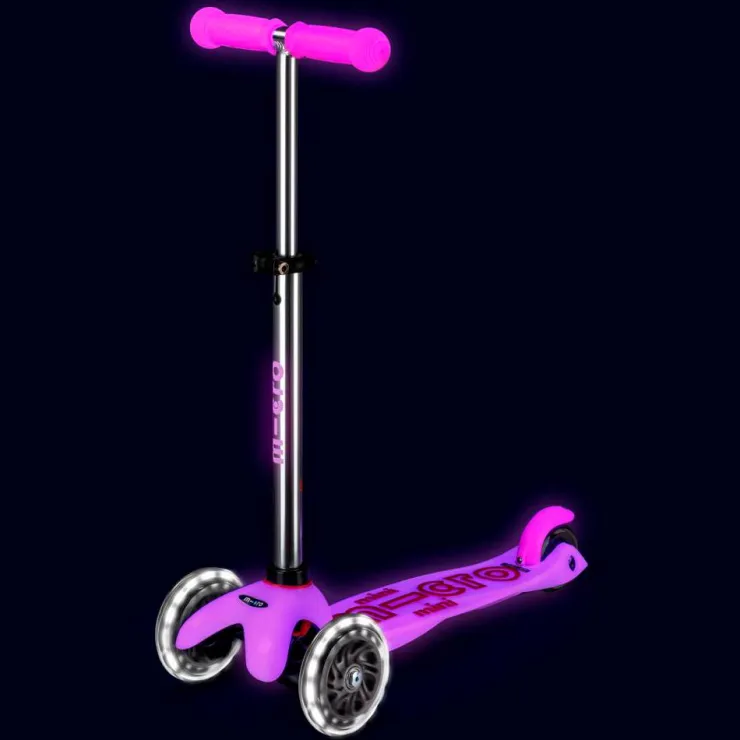 Patinete Mini Deluxe Glow Led rosa<Micro New