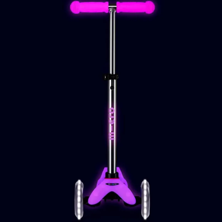 Patinete Mini Deluxe Glow Led rosa<Micro New