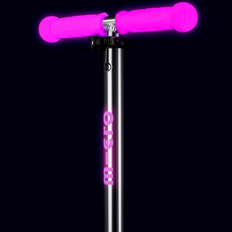 Patinete Mini Deluxe Glow Led rosa<Micro New