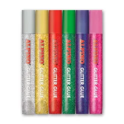 Pegamento con purpurina y aplicador 6 colores<Alpino Discount