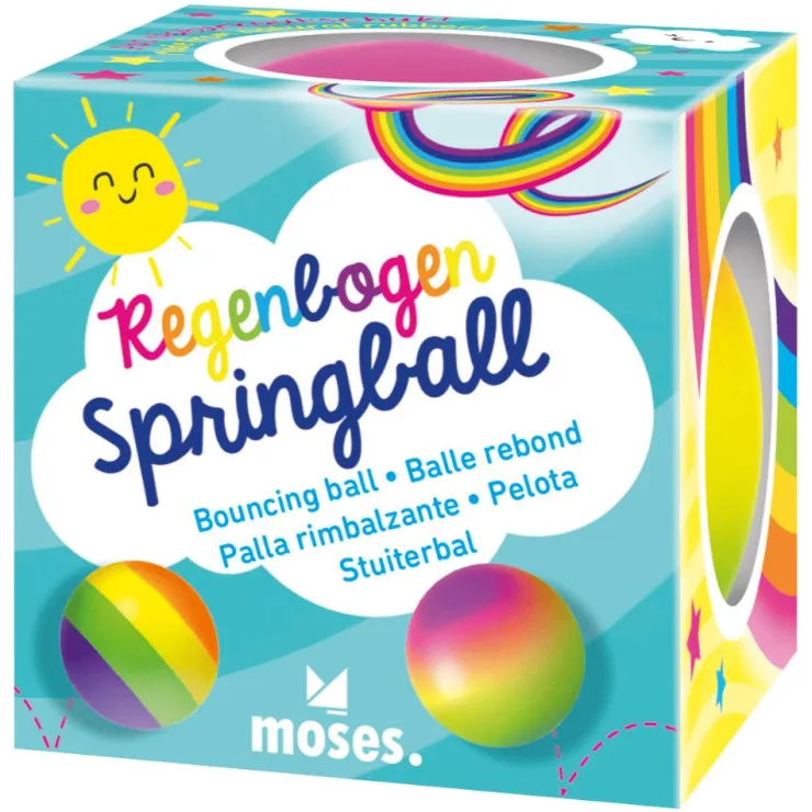Pelota bouncing arco iris<Moses