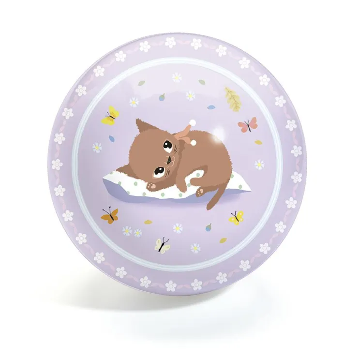 Pelota 12cm gatito tumbado<Djeco Online