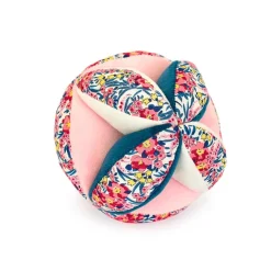 Pelota sensorial sonajero tela floral tonos rosas y azules 15cm<Doudou et Compagnie Hot