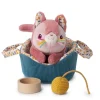 Peluche gata Jeanne con cesta y accesorios tela<Lilliputiens