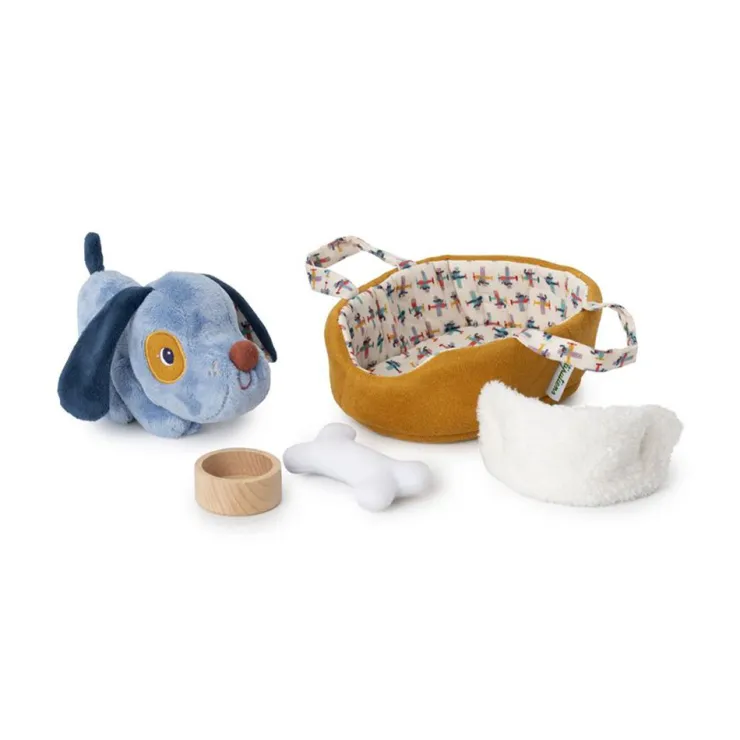 Peluche perro Jules con cesta y accesorios tela<Lilliputiens Hot