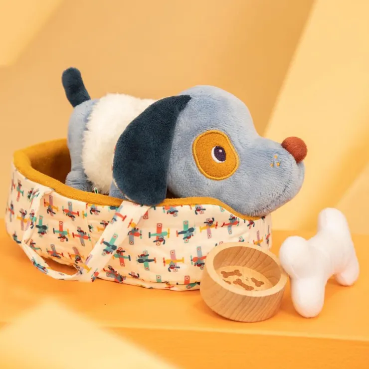 Peluche perro Jules con cesta y accesorios tela<Lilliputiens Hot