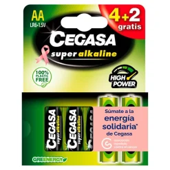Pila súper alcalina LR6-AA 4 unidades más 2 gratis<Cegasa Clearance
