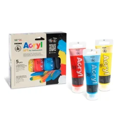 Pintura acrílica set 5 colores en tubo de 75ml<Primo Sale