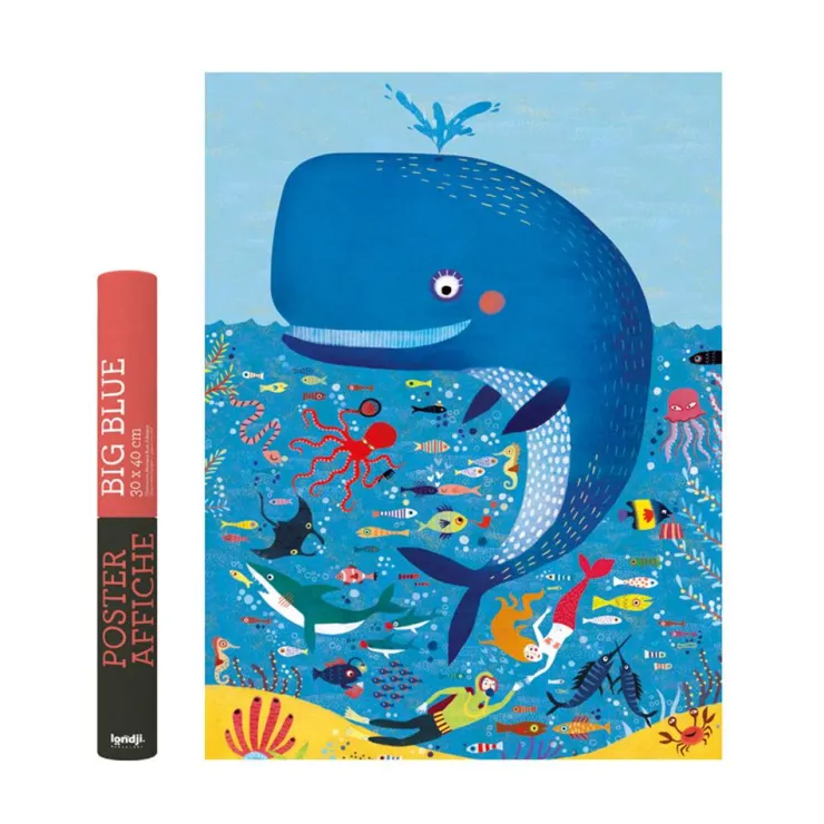 Póster big blue ballena 30x40cm<Londji Outlet