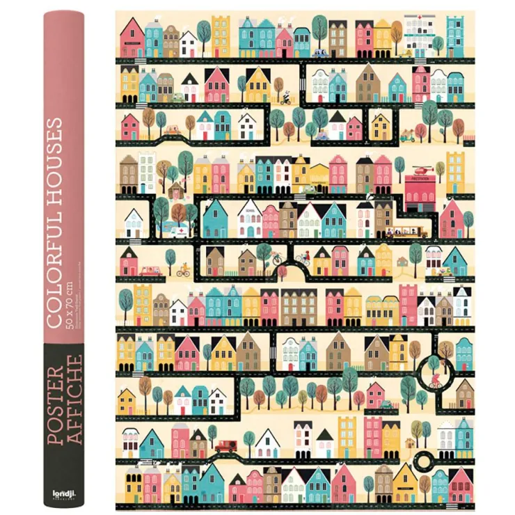Póster colorful houses 50x70cm<Londji Outlet