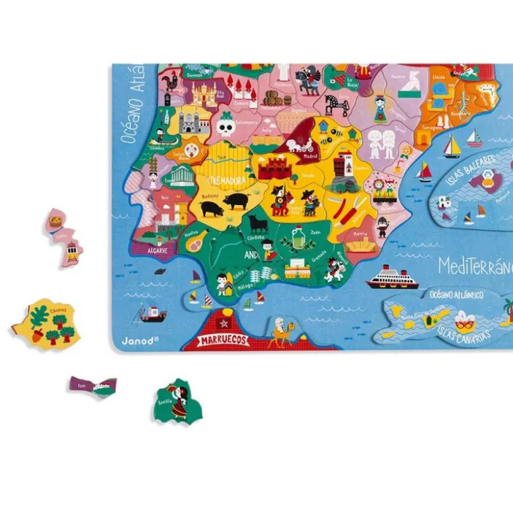 Puzzle magnético Península Ibérica 60 piezas<Janod Discount