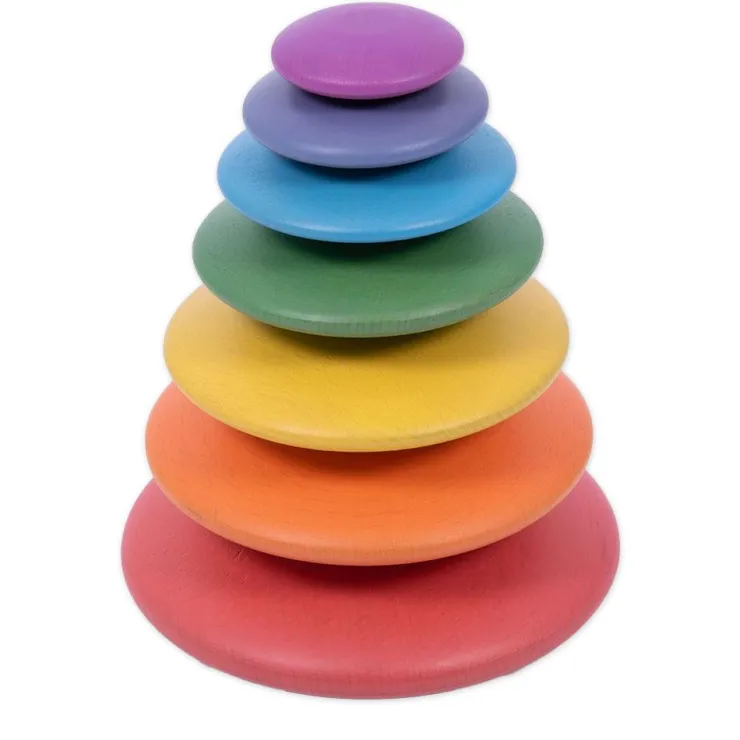 Rainbow buttons madera colores apilables<Tickit Clearance