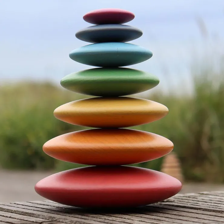 Rainbow buttons madera colores apilables<Tickit Clearance