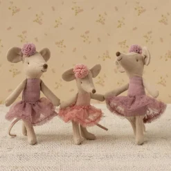 Ratita con diadema y pompón rosa 13cm.<Maileg Clearance