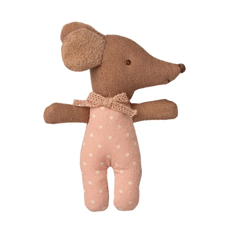Ratoncito bebé dormido/despierto rosa 8cm.<Maileg Clearance
