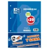 Recambio A4 4 taladros cuadro 4x4mm 120 hojas<Oxford Hot