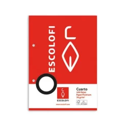 Recambio cuarto liso, 100 hojas, 2 taladros<Escolofi Sale
