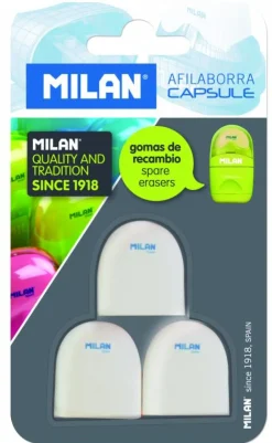 Recambio goma de borrar Capsule 3 unidades<Milan Best