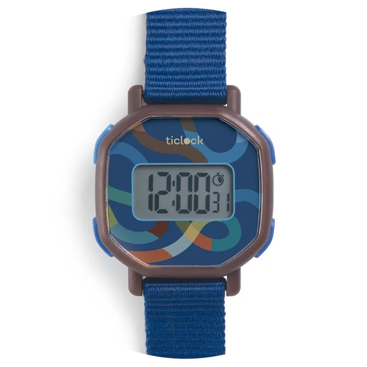 Reloj de pulsera digital voluta azul<Djeco New