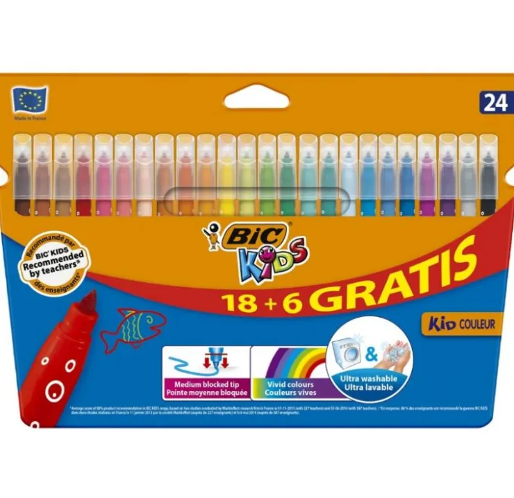 Rotulador 24 colores Kids<Bic Hot