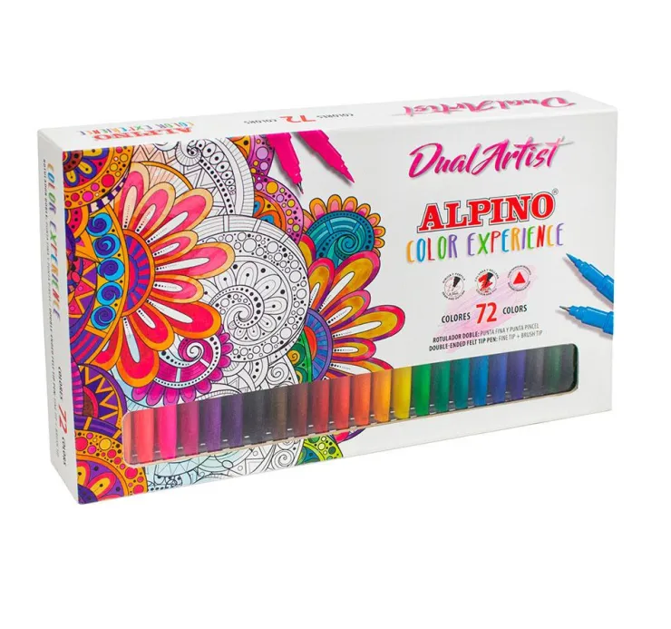 Rotulador 72 colores Color Experience Dual Artist<Alpino Hot
