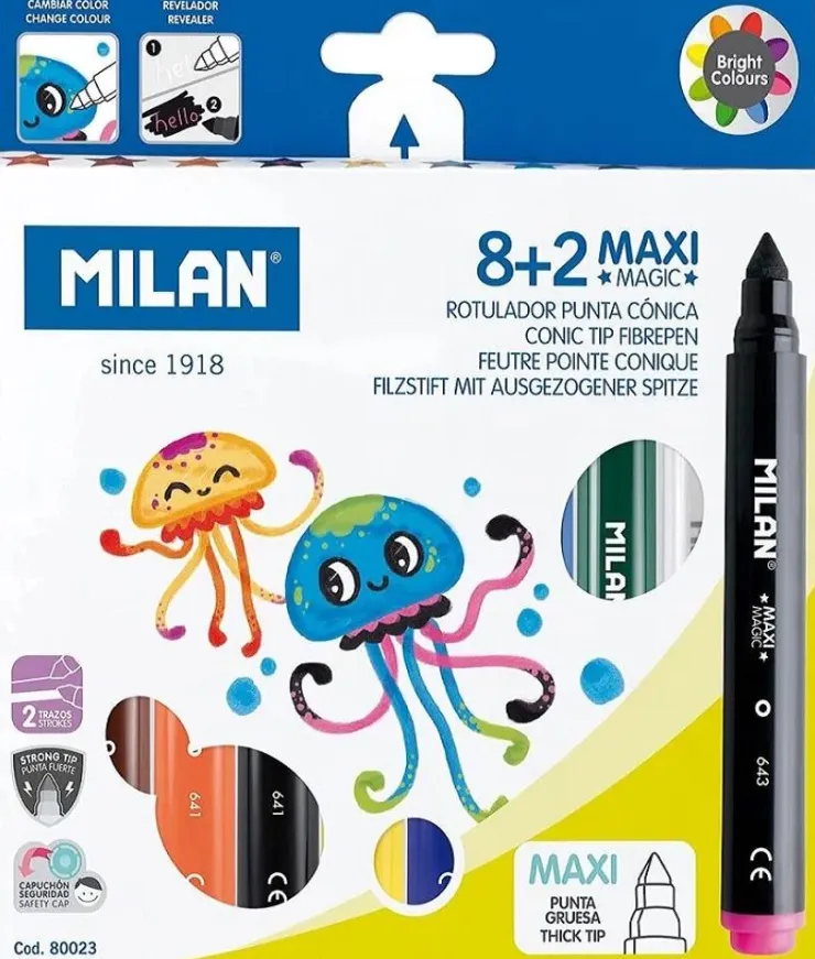 Rotulador 8 colores y 2 rotuladores mágicos<Milan New