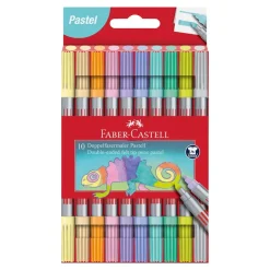 Rotulador doble punta 10 colores pastel<Faber castell Discount