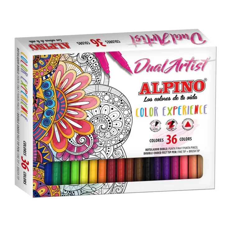 Rotulador doble punta 36 colores Color Experience Dual Artist<Alpino Best