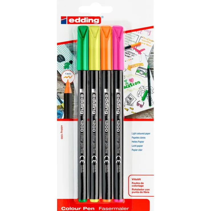 Rotulador 1200 4 colores neón<Edding New