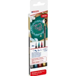 Rotulador brushpen 1340 4 colores metalizados<Edding