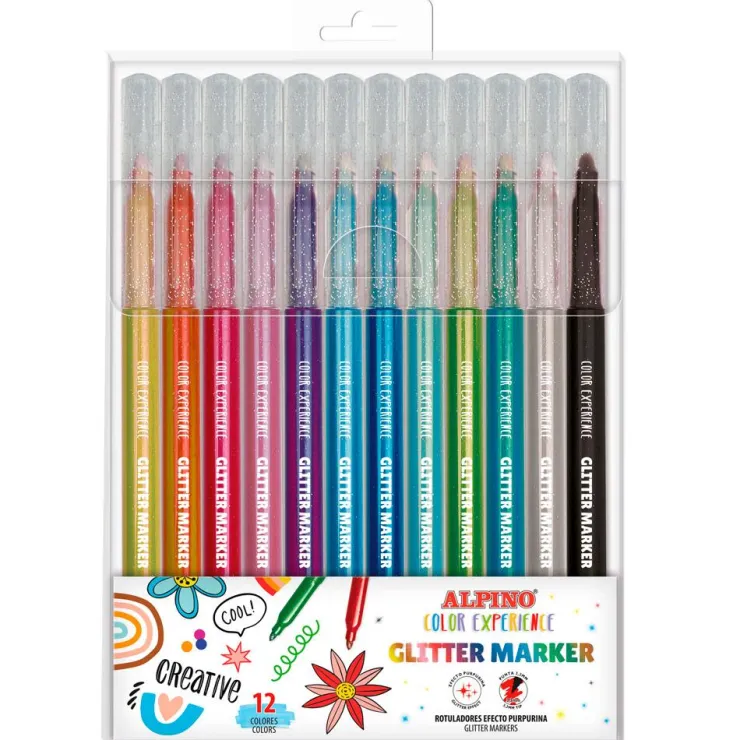Rotulador glitter 12 colores Color Experience<Alpino Discount