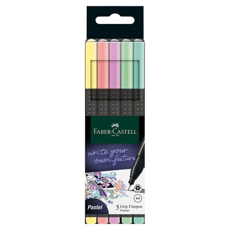 Rotulador grip finepen 5 colores pastel<Faber castell Online