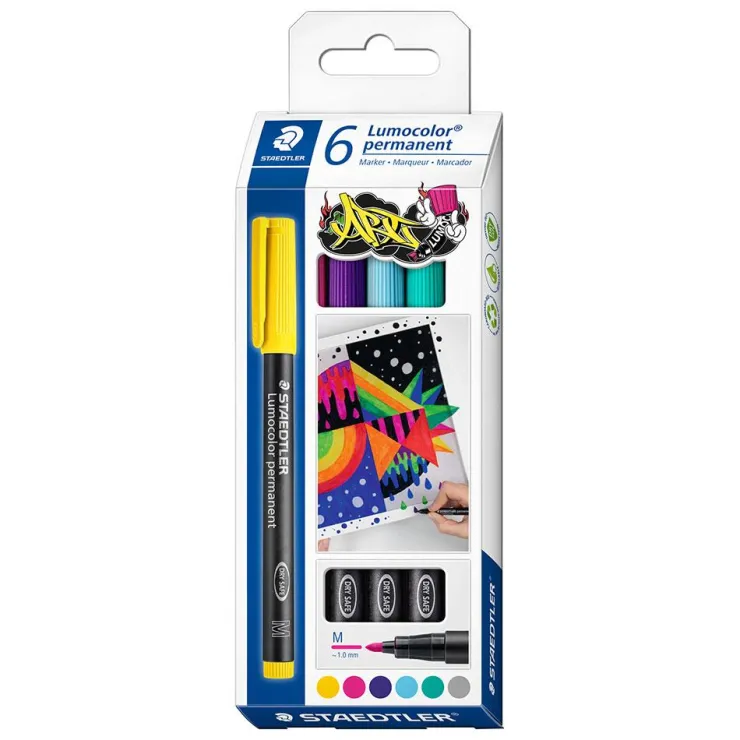Rotulador Lumocolor 317 punta media 6 colores<Staedtler Online
