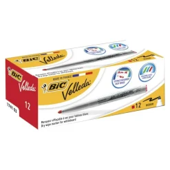 Rotulador para pizarra blanca Velleda Medium rojo 12 unidades<Bic Hot