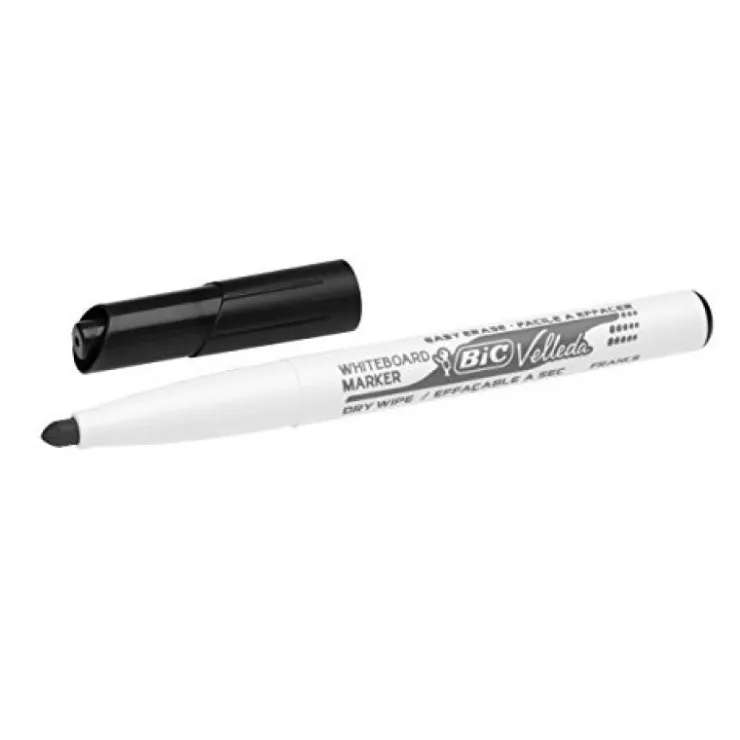 Rotulador para pizarra blanca Velleda Medium negro 12 unidades<Bic Online