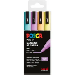 Rotulador Posca PC3M 4 colores pastel<Uniball New