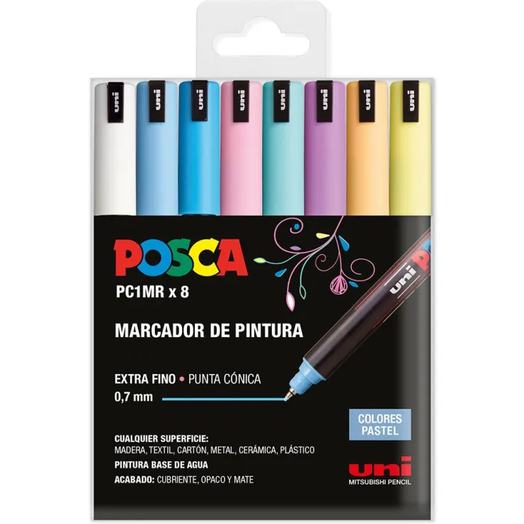 Rotulador Posca PC1MR 8 colores pastel<Uniball Hot