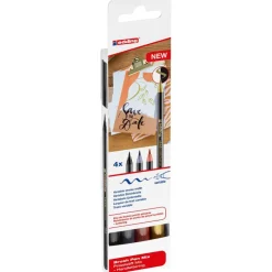 Rotulador punta pincel 4 colores Brush Pen 1340<Edding Outlet
