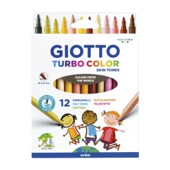 Rotulador tono piel 12 unidades Giotto Turbo Color<Fila Hot
