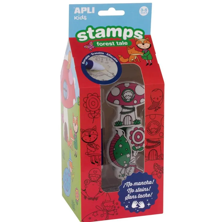 Sellos bosque mágico 6 unidades con tinta borrable<Apli Clearance
