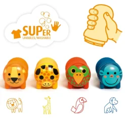 Sellos ergonómicos animales de la selva<Djeco Sale
