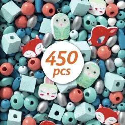 Set 450 abalorios madera animales<Djeco Outlet