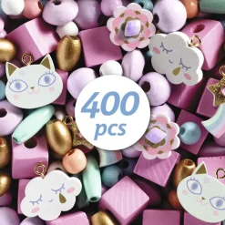 Set 400 abalorios madera arcoíris<Djeco Discount