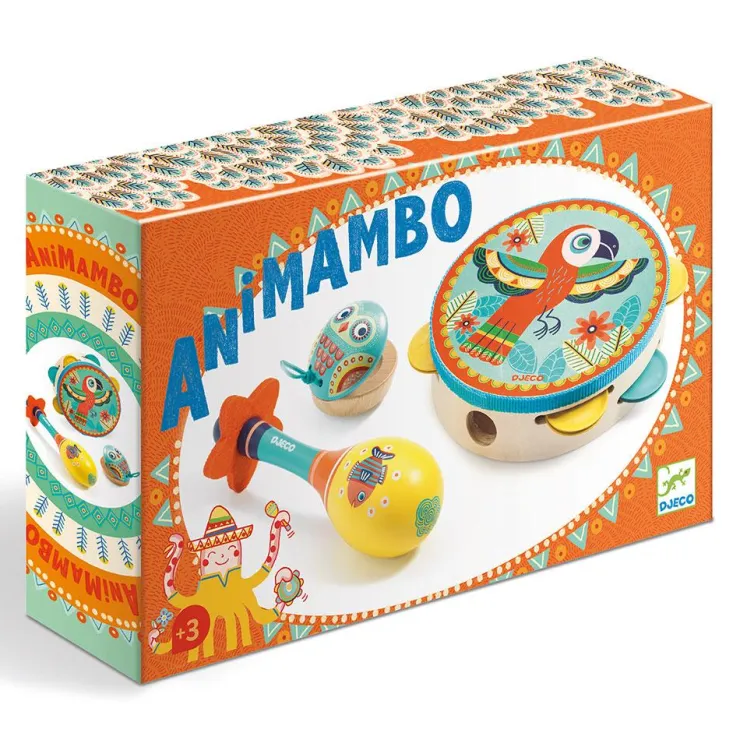Set 3 instrumentos musicales de madera Animambo<Djeco Outlet