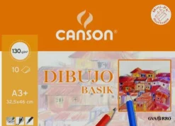 Set 10 láminas de dibujo A3 plus sin recuadro 130gr. Basik<Canson Best