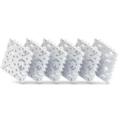 Set 6 placas base basic color plateado soporte construcciones<Meli New