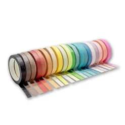 Set 20 rollos de cinta adhesiva de colores pastel 10mx7mm<Loolipo