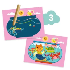 Set actividades creativas El gato y sus amigos<Djeco Hot