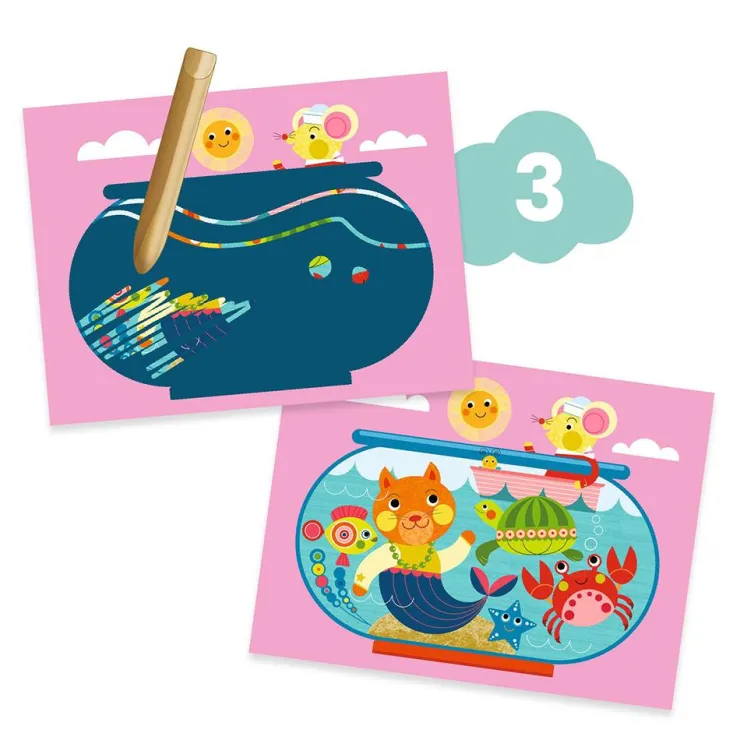 Set actividades creativas El gato y sus amigos<Djeco Hot