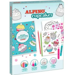 Set cupcakes decora con lápices de colores y pegatinas<Alpino Hot
